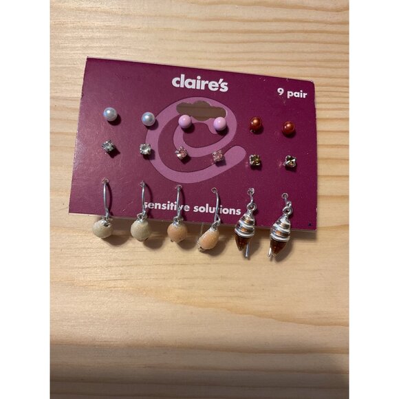 Claires 9 Pair Earrings Sensitive Solutions - Picture 2 of 3